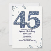 Denim & Diamonds Bling Sparkle 45TH 45 Birthday Kaart (Voorkant)
