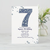Denim & Diamonds Bling Sparkle 7th 7th Birthday Kaart (Staand voorkant)