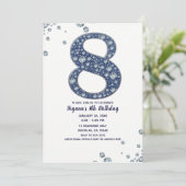 Denim & Diamonds Bling Sparkle 8e verjaardag Kaart (Staand voorkant)