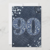 Denim & Diamonds Bling Sparkle 90TH 90 Birthday Kaart (Achterkant)