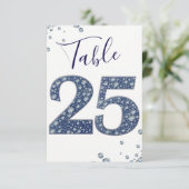 Denim & Diamonds Bling Sparkle Numéro de Table 25 (Debout devant)