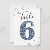 Denim & Diamonds Bling Sparkle Numéro de Table 6 S (Devant)