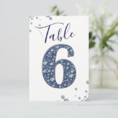 Denim & Diamonds Bling Sparkle Numéro de Table 6 S (Debout devant)