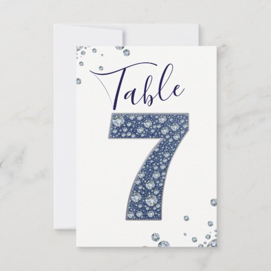 Denim Diamonds Bling Sparkle Numéro de Table 7 SEP (Devant)