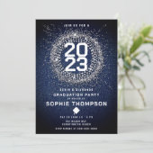 Denim Diamonds Bling Starburst Gradust Party Kaart (Staand voorkant)