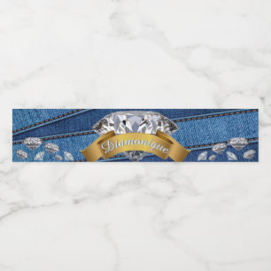 Denim & Diamonds Blue Jean en Banner Diamond Waterfles Etiket