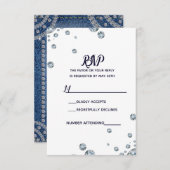 Denim & Diamonds Blue Jeans Bling Glam RSVP (Voorkant / Achterkant)