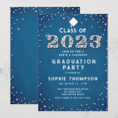 Denim Diamonds Blue Pastel 2023 Graduation Party Kaart (Voorkant / Achterkant)