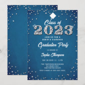 Denim Diamonds Calligraphy Afstudeerfeest 2023 Kaart (Voorkant / Achterkant)