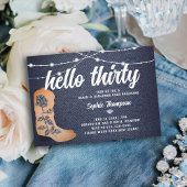 Denim Diamonds Cowgirl laarzen Script 30e verjaard Kaart