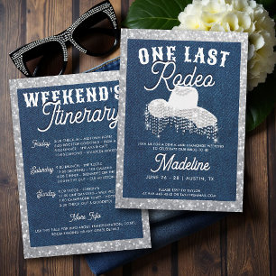 Denim Diamonds Cowgirl Laatste Rodeo Bachelorette Kaart