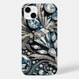 Denim & Diamonds Edelsteen Bling Jean Case-Mate iPhone 14 Plus Hoesje