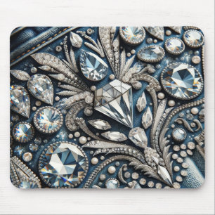 Denim & Diamonds Edelsteen Spijkerbroek Verjaardag Muismat