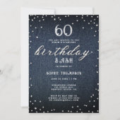 Denim Diamonds Elegant Rustic 60e verjaardag Kaart (Voorkant)