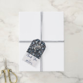 Denim & Diamonds Glam Bling Roze Verjaardagsfeestj Cadeaulabel (Met Touw)