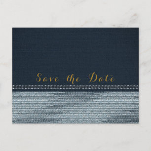 Denim & Diamonds Glam Bling Save the Date Party Aankondigingskaart
