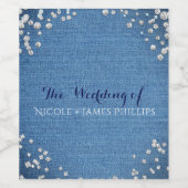 Denim & Diamonds Glam Scatted Étiquettes de vin de (Étiquettes simples)