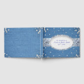 Denim & Diamonds Glam Scattered Bling Wedding Gastenboek (Volledig)