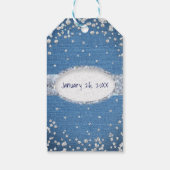 Denim & Diamonds Glam Verspreide Bling Party Favor Cadeaulabel (Achterkant)