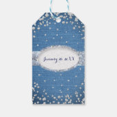 Denim & Diamonds Glam Verspreide Bling Party Favor Cadeaulabel (Achterkant)