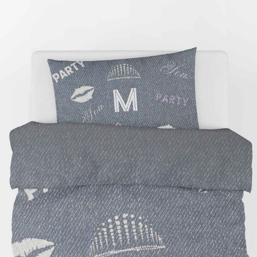 Denim Diamonds Glitter Personalized Teen Girl Gift Kussensloop