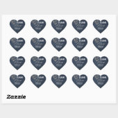 Denim Diamonds Glitter Rhinestone Heart Hartelijk  Hart Sticker (Vel)