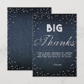 Denim Diamonds Glitter Rhinestones Chic Big Bedank Bedankkaart (Voorkant / Achterkant)