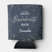 Denim Diamonds Glitter Sprinkles Navy Bachelorette Blikjeskoeler (Achterkant)