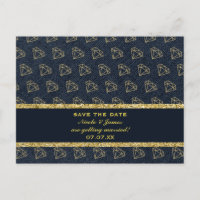 Denim & Diamonds Goud & Blauwe Glam Save The Date