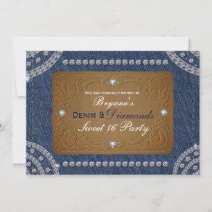 Denim & Diamonds Jeans Étiquette Party Invitations