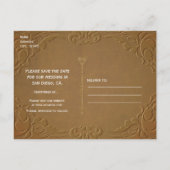 Denim & Diamonds Jeans Label Bewaar de datum Feest Aankondigingskaart (Achterkant)