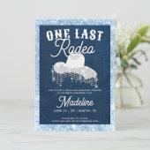 Denim Diamonds Laatste Rodeo Cowgirl Bachelorette Kaart (Staand voorkant)