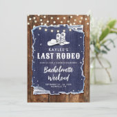 Denim Diamonds Laatste Rodeo Rustic Chic Meidenavo Kaart (Staand voorkant)