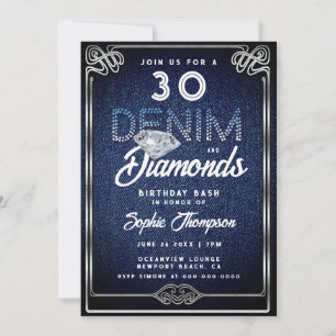 Denim Diamonds Nieuwe Lijst 30e verjaardag Kaart