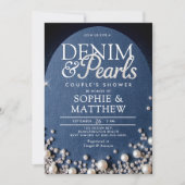 Denim Diamonds Parels Boog Code Chic Paar Douche Kaart (Voorkant)