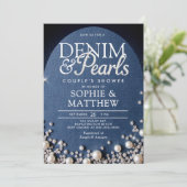 Denim Diamonds Parels Boog Code Chic Paar Douche Kaart (Staand voorkant)