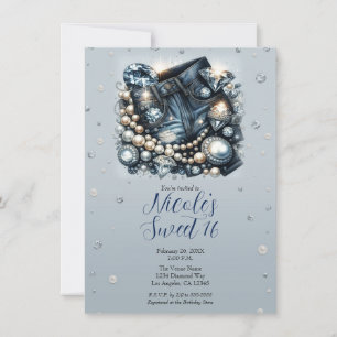 Denim Diamonds & Pearls Broek Sweet 16 Verjaardag Kaart