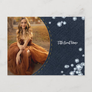 Denim & Diamonds Photo Carte postale Invitation de