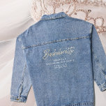 Denim Diamonds Rhinestones Custom Bachelorette<br><div class="desc">Une veste en denim exclusive adaptée aux célébrations de la future mariée et de son pré-mariage. Parsemé de "Bachelorette" en lettres de strass,  il offre un espace personnalisable pour son nom,  son emplacement et ses dates importantes,  ajoutant une touche personnelle à ce memento élégant.</div>