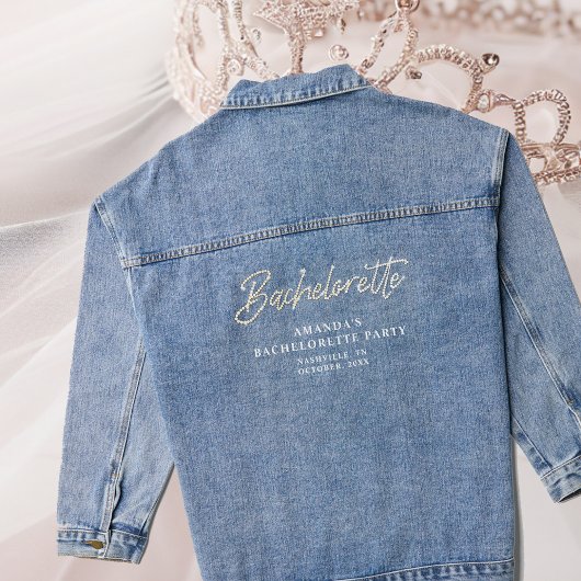 Denim Diamonds Strass Custom Bachelorette Jacket