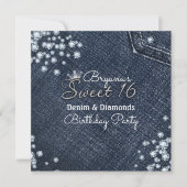 Denim & Diamonds Sweet 16 Invitations de la Couron (Devant)