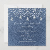 Denim Diamonds Teardrop Bling Sweet 16 Invitation (Dos)