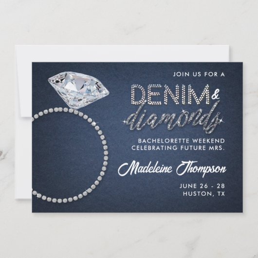 Denim Diamonds Trouwring Bachelorette Routebeschri Kaart (Voorkant)