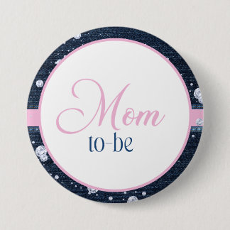 Denim & Diamonds Wordt Moeder Ronde Button 7,6 Cm
