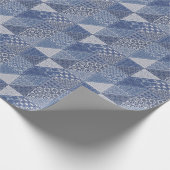 Denim driehoek Patchwork textuur. Cadeaupapier (Hoek)