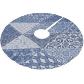Denim driehoek Patchwork textuur. Kerstboom Rok (Gekanteld)