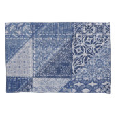 Denim driehoek Patchwork textuur. Kussensloop (Voorkant)