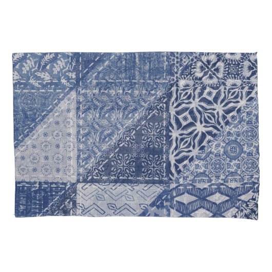 Denim driehoek Patchwork textuur. Kussensloop (Voorkant)
