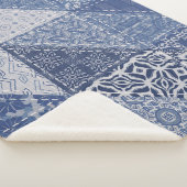 Denim driehoek Patchwork textuur. Sherpa Deken (3/4)