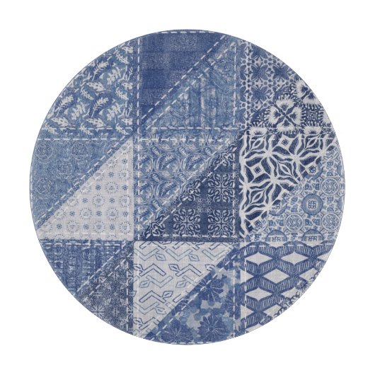 Denim driehoek Patchwork textuur. Snijplank (Voorkant)